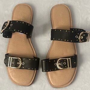 Splendid  Cute Black Sandals with Gold Accents, Size 81/2,NWOT